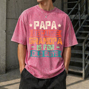 Papa Because Grandpa Is for Old Guys Dad Vintage Washed T-Shirt in Red