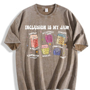 Inclusion Is My Jam Vintage Washed T-Shirt in Brown