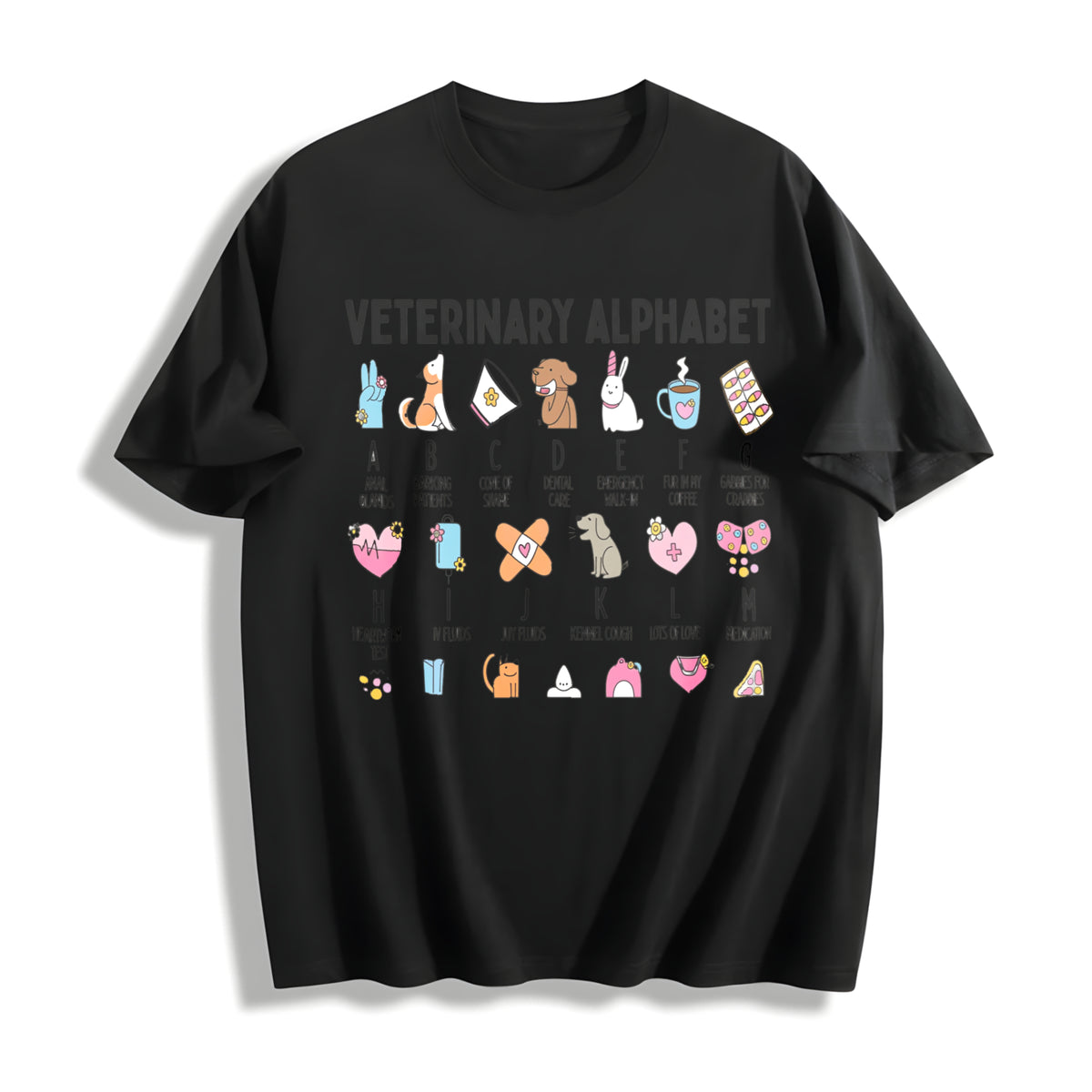Veterinarian Veterinary Medicine Cotton T-Shirt in Black