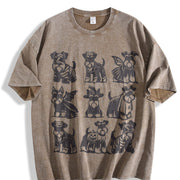 Miniature Schnauzer Vintage Washed T-Shirt in Brown