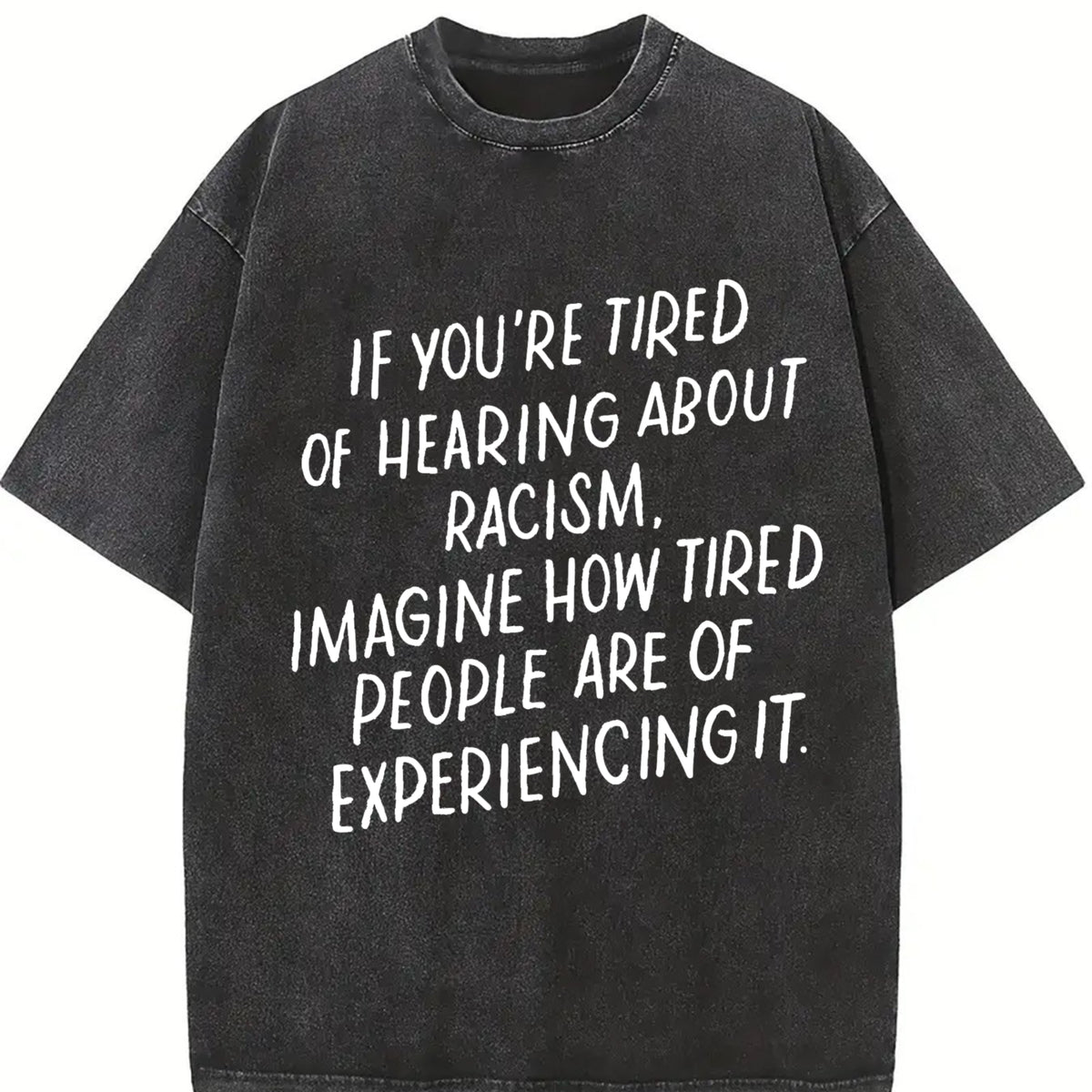 Anti-racism Statement Vintage Washed T-Shirt in Black