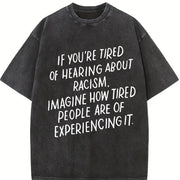 Anti-racism Statement Vintage Washed T-Shirt in Black