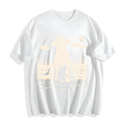 Bigfoot Ufo Retro 90s Cotton T-Shirt in White