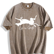 Life Is Greyt Greyhound Lover Vintage Washed T-Shirt in Brown