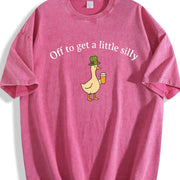 Off To Get A Little Silly St Patricks Day vintage washed oversized T-shirt in Red