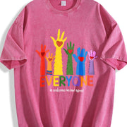 Everyone Is Welcome On Our Street Pride Month Sublimation vintage washed oversized T-shirt in Red