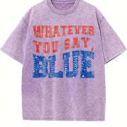 Baseball Whatever You Say Blue Umpire Vintage Washed T-Shirt in Purple