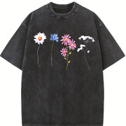 ® Wildflowers 90s Retro Y2k Flower Lovers Vintage Washed T-Shirt in Black