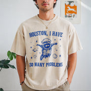 Houston I Have So Many Problems Vintage Washed T-Shirt in Beige