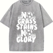 No Grass Stains No Glory Vintage Washed T-Shirt in Gray