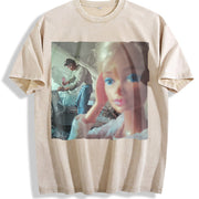 Glam Doll Selfie at the Doctor Vintage Washed T-Shirt in Beige