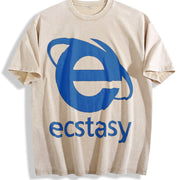Logo Gothic Grunge Y2k Emo Scene Amity Affliction Vintage Washed T-Shirt in Beige