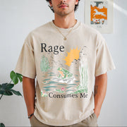 Rage Consumes Me Frog Vintage Washed T-Shirt in Beige
