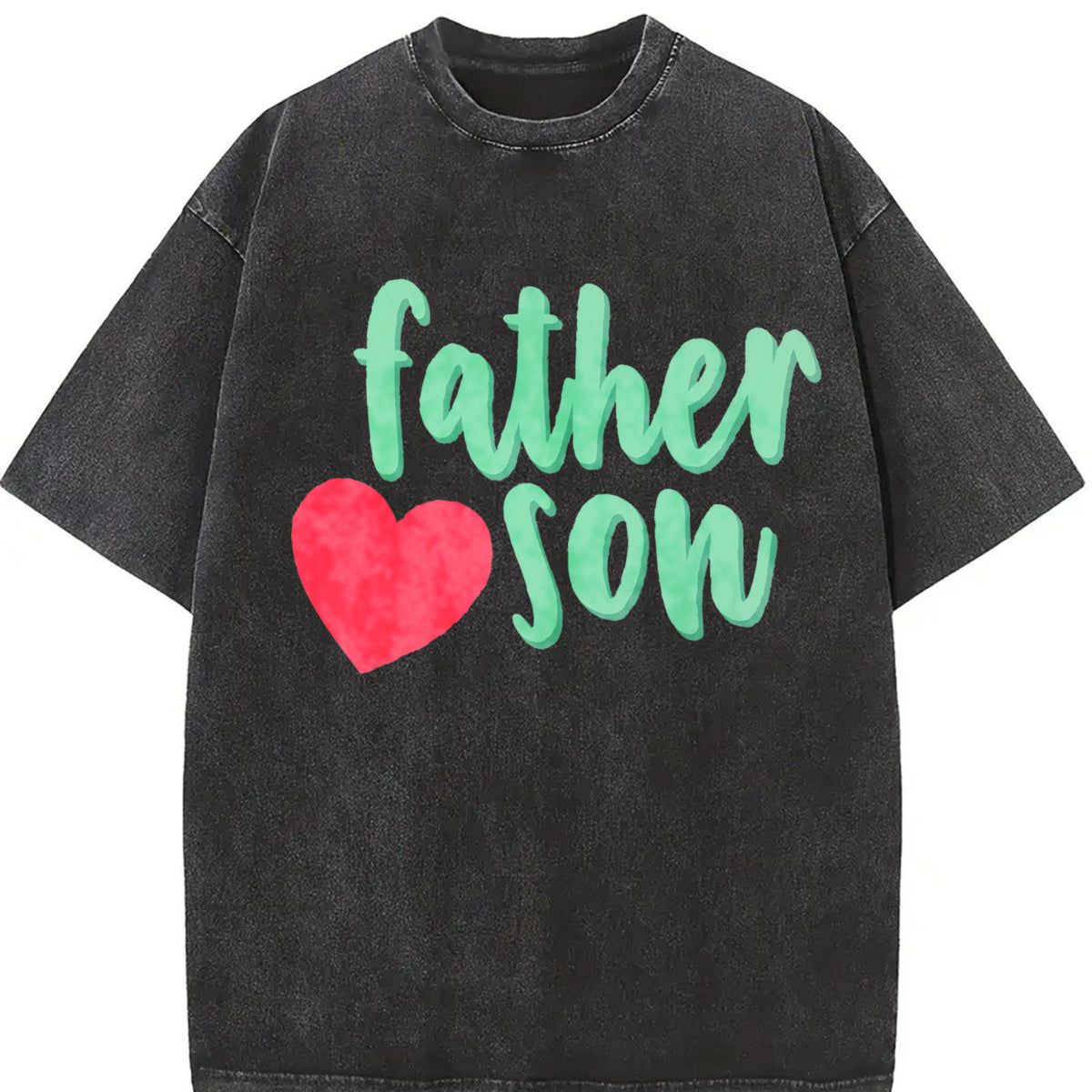 Father Loves Son Vintage Washed T-Shirt in Black