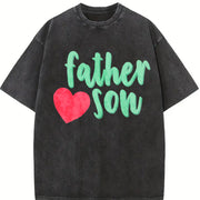 Father Loves Son Vintage Washed T-Shirt in Black