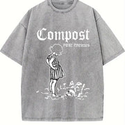 Compost Your Enemies Vintage Washed T-Shirt in Gray