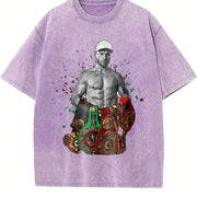 Alvarez Undisputed Champion Mexico Goat Boxing Style vintage washed oversized T-shirt in Purple