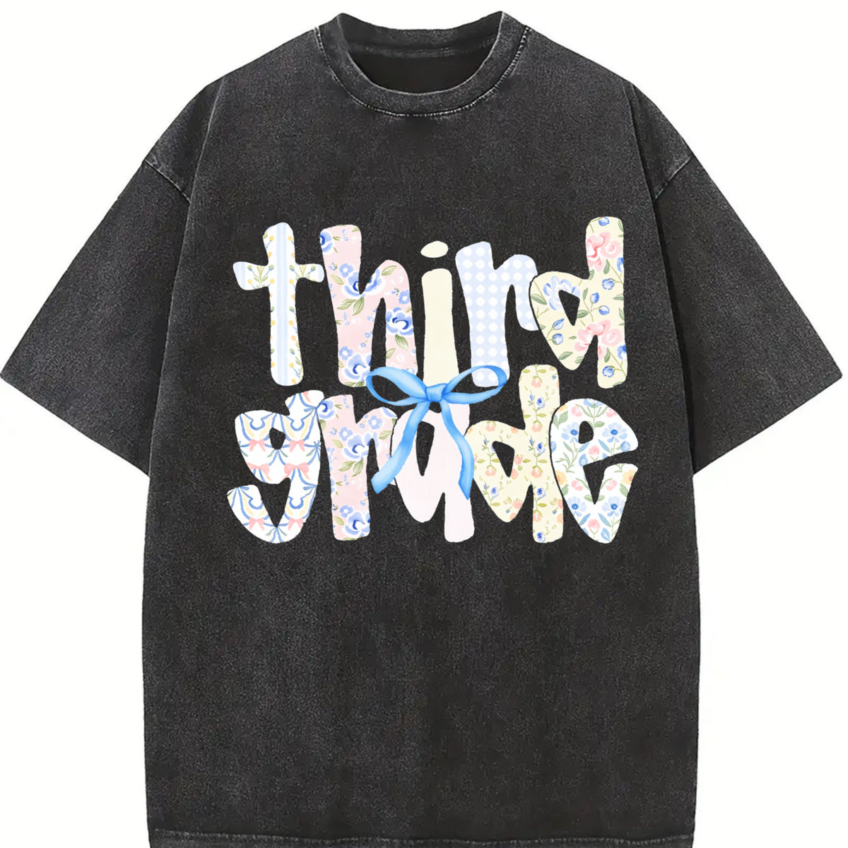 Third Grade Teacher Vintage Washed T-Shirt in Black