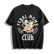 Feral Moms Social Club Cotton T-Shirt in Black
