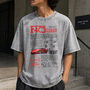 Ferrari F40 Vintage Washed T-Shirt in Gray
