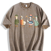 4th of July USA Vintage Washed T-Shirt in Brown