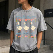 80s Goose Blue Ribbon Silly Goose Vintage Washed T-Shirt in Gray