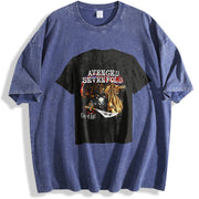 Avenged sevenfold City of Evil for Gothic Fans Heavy Metal vintage washed oversized T-shirt in Blue