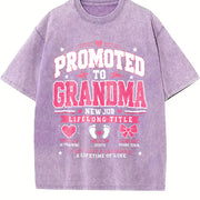 Promoted to Grandma Vintage Washed T-Shirt in Purple