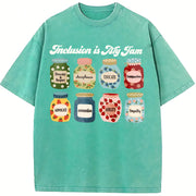 Inclusion Neurodiversity Vintage Washed T-Shirt in Blue
