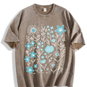 Wildflowers ® Retro Block Peonies Vintage Washed T-Shirt in Brown