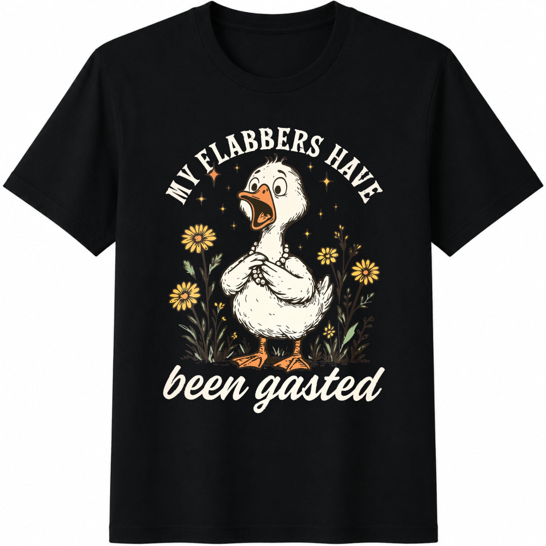 Flabbersgasted My Flabbers Have Been Gasted Cotton T-Shirt in Black
