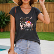 And Fun Letter Versatile Women's Color Cotton Tank Top in Gray