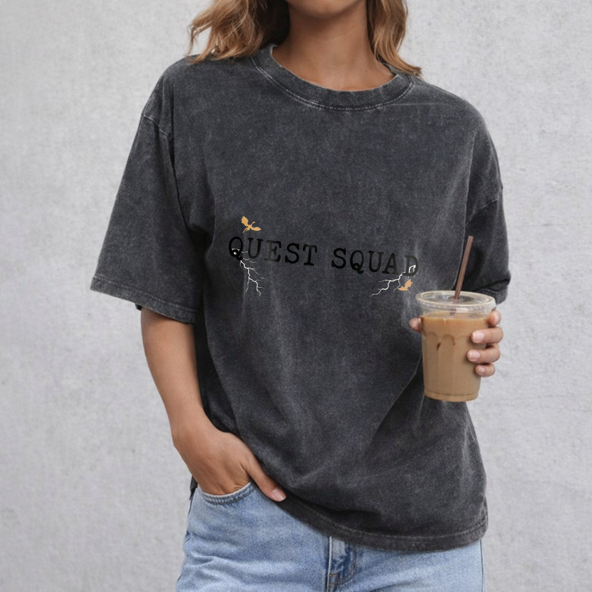 Onyx Storm vintage washed oversized T-shirt in Black