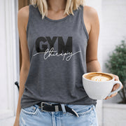 New Versatile Racerback Women's Color Cotton Tank Top in Gray