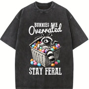 Easter Stay Feral Vintage Washed T-Shirt in Black