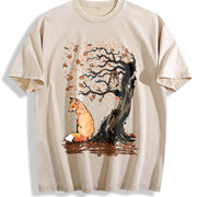 Spring/ Fox Owl Vintage Washed T-Shirt in Beige