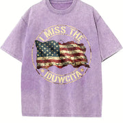 I Miss the American Flag Vintage Washed T-Shirt in Purple