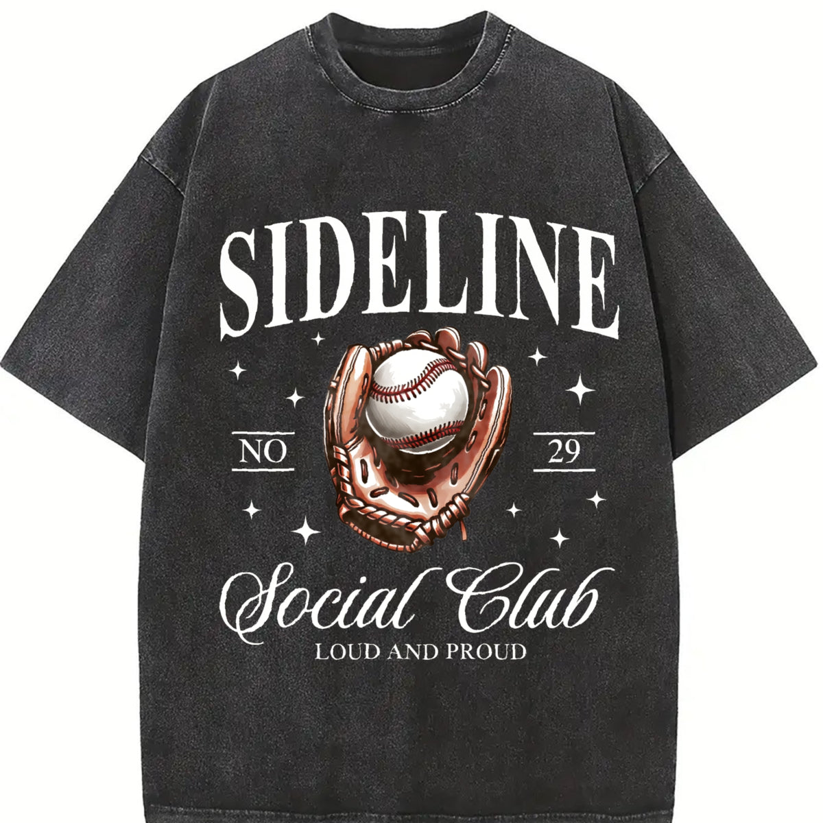 Distressed Distinctive Vintage Washed T-Shirt in Black