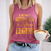 I'm Not Getting Old I'm Becoming a Legend Crew-neck Women's Color Cotton Tank Top in Red