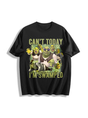 Can't Today I'm Swamped Cotton T-Shirt in Black