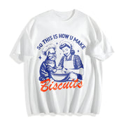 Cat Biscuits Cotton T-Shirt in White