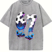 67 Soccer Vintage Washed T-Shirt in Gray