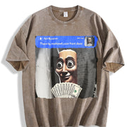 There Is Motion at Your Front Door Vintage Washed T-Shirt in Brown