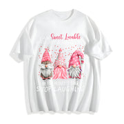Red with Fun Patterns Cotton T-Shirt in White