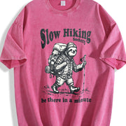 Slow Hiking Society Vintage Washed T-Shirt in Red