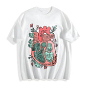 Anatomical Heart Cardiology ICU CVICU Nurse in the Making Cotton T-Shirt in White