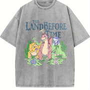 The Land Before Time Dinosaur Friends vintage washed oversized T-shirt in Gray