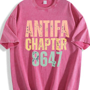 Antifa Chapter 8647 Bella Canvas V-neck Vintage Washed T-Shirt in Red