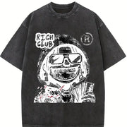 Rich Club Ski Mask Vintage Washed T-Shirt in Black