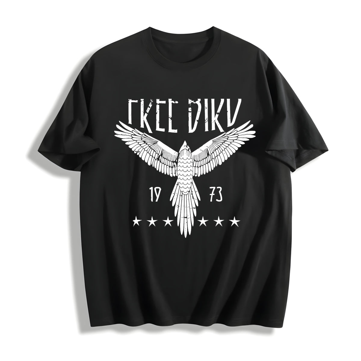 Free Bird Boho Eagle Thunderbird Retro Music Inspired Cotton T-Shirt in Black